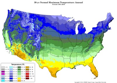 30-yr Normal Maximum Temperature: Annual